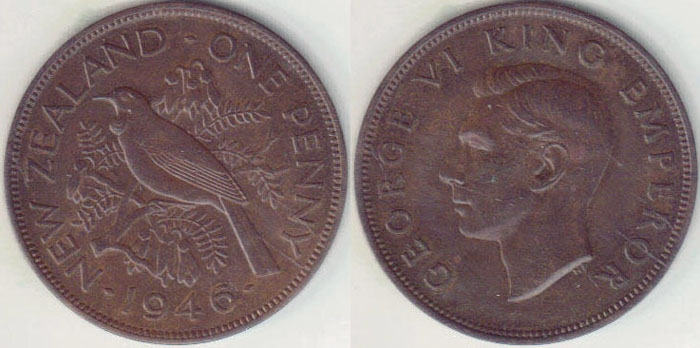 1946 New Zealand Penny (aUnc) A001486